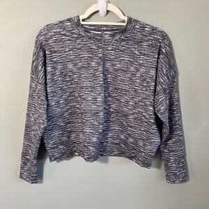 LOU & GREY Marled Athletic Cropped Sweatshirt, Relaxed Boxy Fit, XS / Small